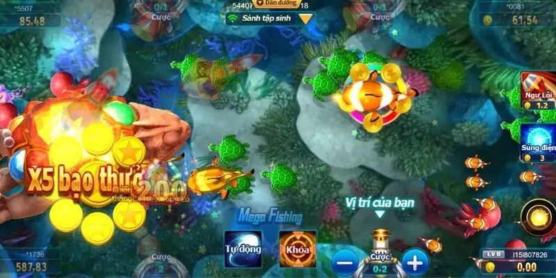 Mẹo săn cá hiệu quả nhất là sử dụng tính năng nã đạn tự động